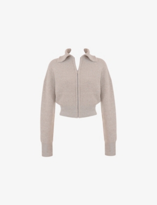 House Of Cb Of Cb Womens Blaise Cropped Knitted Cardigan Opal In Opal