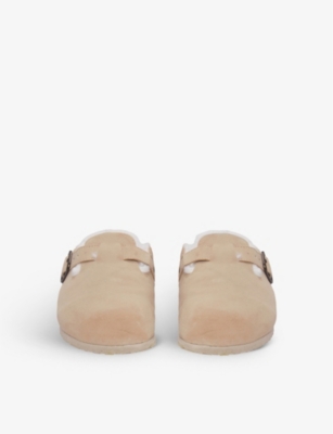 Shop The White Company Womens Neutral Slip-on Suede Mule Slippers