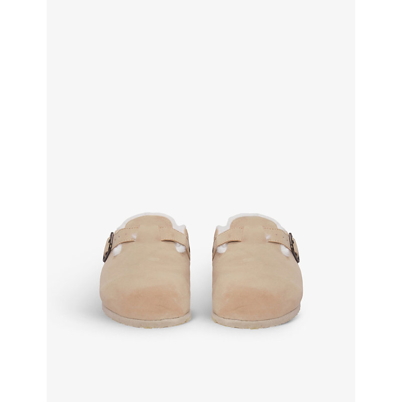 Shop The White Company Womens Neutral Slip-on Suede Mule Slippers