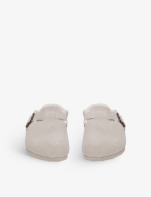 Shop The White Company Women's Pale Grey Slip-on Suede Mule Slippers