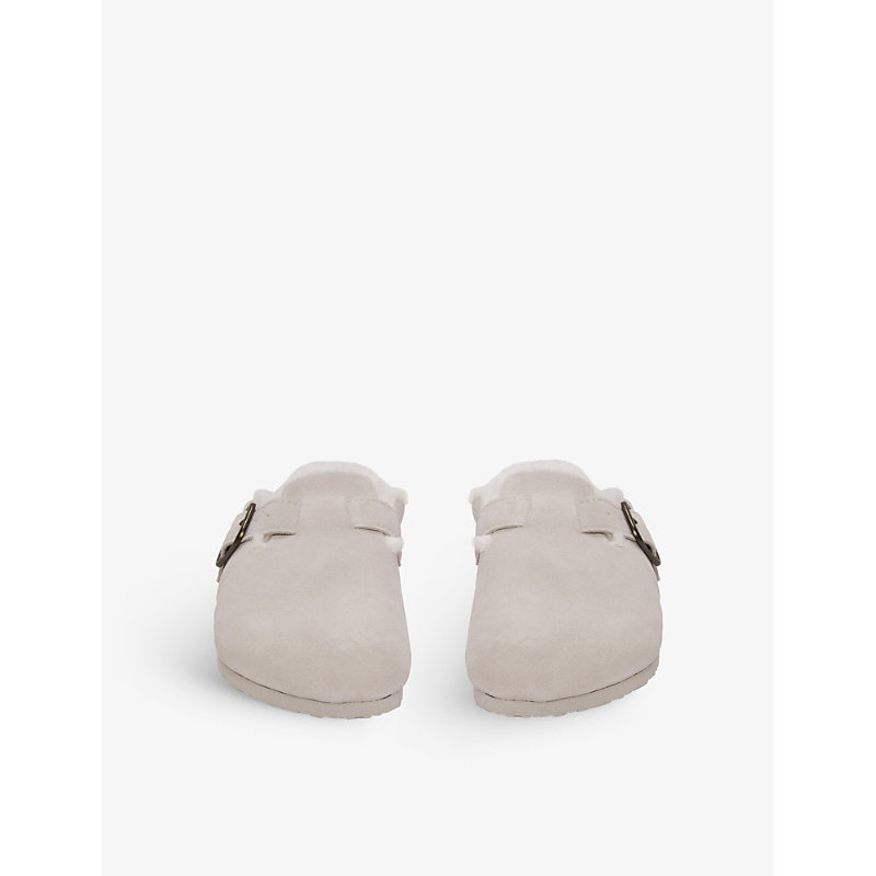Shop The White Company Women's Pale Grey Slip-on Suede Mule Slippers