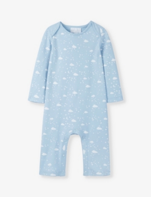 THE LITTLE WHITE COMPANY: Cloud-print cotton romper 0-24 months