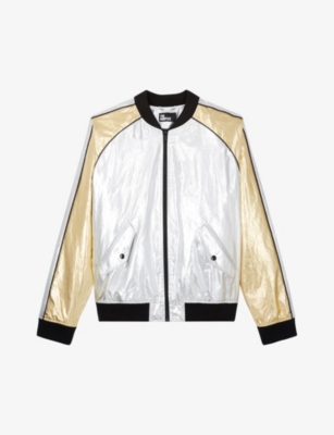 THE KOOPLES Contrasting metallic cotton bomber jacket