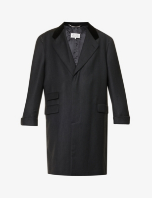 Maison Margiela Work-in-progress Wool Coat In Charcoal