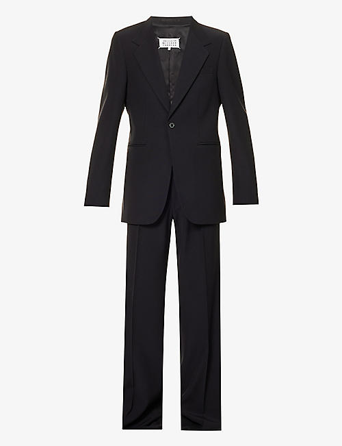 MAISON MARGIELA: Brand-stitched wide-leg wool-blend suit