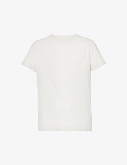 MAISON MARGIELA: Brand-embroidered crewneck cotton-jersey T-shirt