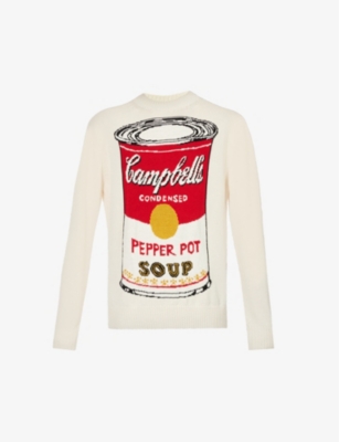 Junya Watanabe 'campbell's Soup Can' Pullover In Off White