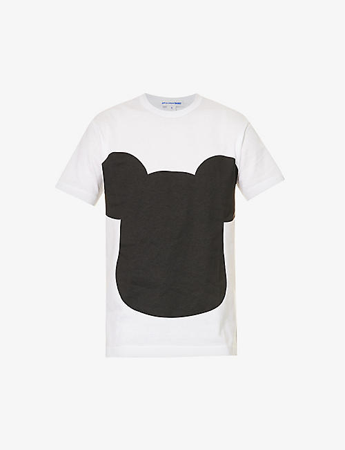 COMME DES GARCONS SHIRT: Comme des Garçons Shirt x Disney contrast-branded cotton-jersey T-shirt