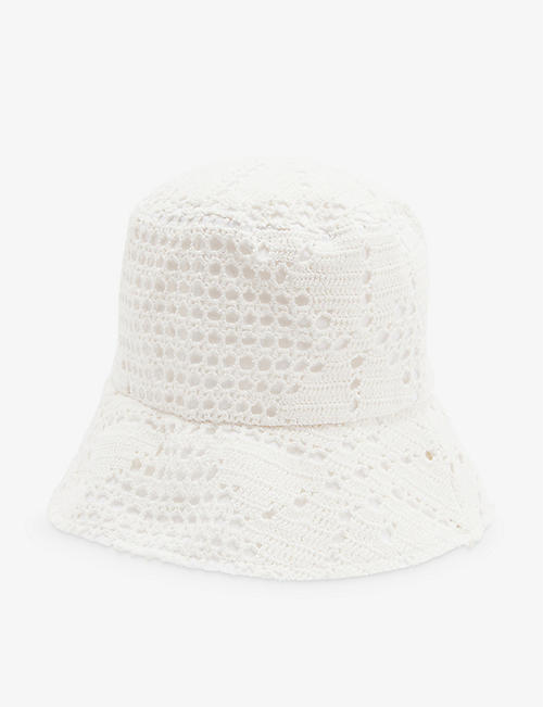 COMME DES GARCONS SHIRT: Knit crochet-pattern cotton bucket hat