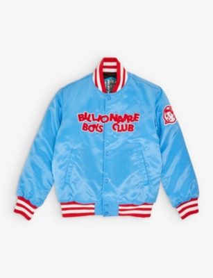 BILLIONAIRE BOYS CLUB BILLIONAIRE BOYS CLUB BOYS BLUE KIDS LOGO-EMBROIDERED WOVEN JACKET 8-12 YEARS,65273129