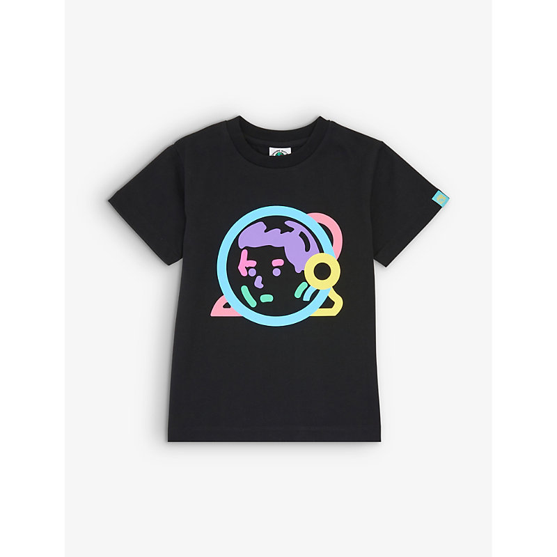 Billionaire Boys Club Kids' Astro Helmet Graphic-print Cotton-jersey T-shirt In Black
