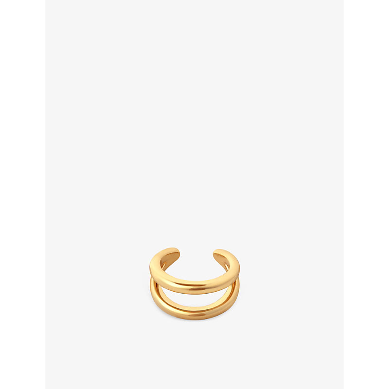 Astrid & Miyu Double-band 18ct Yellow Gold-plated Sterling-silver Cuff Earring In 18ct Gold
