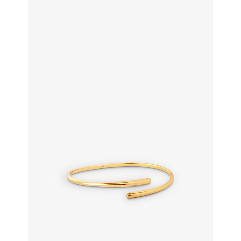 Astrid & Miyu Open-cut 18ct Yellow Gold-plated Sterling-silver Cuff Bangle In 18ct Gold