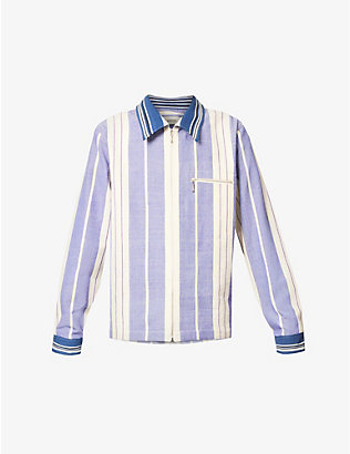 WALES BONNER: Atlantic striped spread-collar regular-fit woven jacket