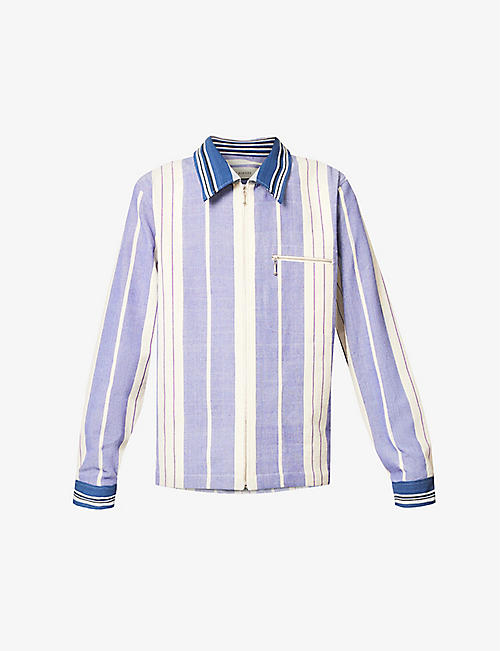 WALES BONNER: Atlantic striped spread-collar regular-fit woven jacket
