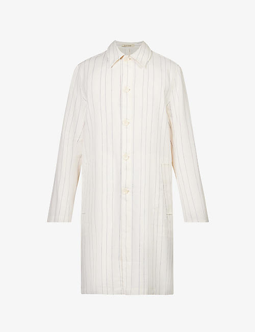 WALES BONNER: Soukous striped-pattern linen and cotton-blend shirt