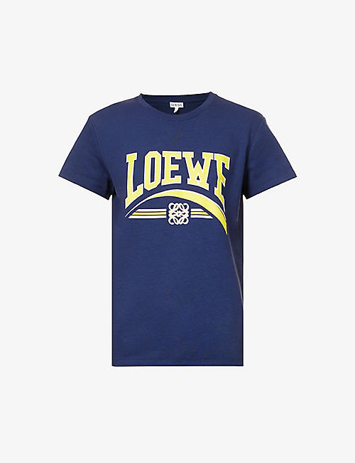 LOEWE: Brand-print round-neck cotton T-shirt