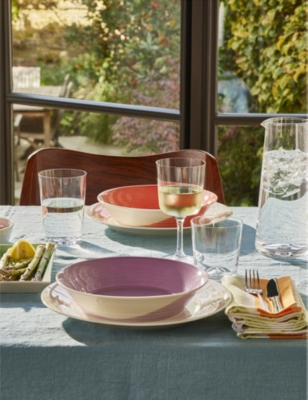 ROYAL DOULTON: 1815 hand-painted crystalline wine glasses set of four