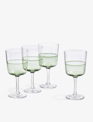 Royal Doulton 1815 Crystalline Hand-painted Wine Glasses Set of 4-Green  (Home,Kitchen and Dining,Glassware,Wine Glasses)