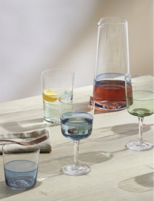 ROYAL DOULTON: 1815 hand-painted crystalline wine glasses set of four