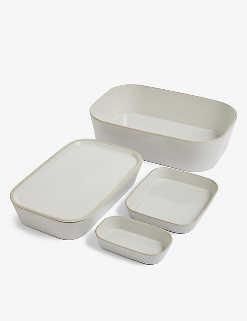 ROYAL DOULTON: Speckled ceramic five-piece bowl set