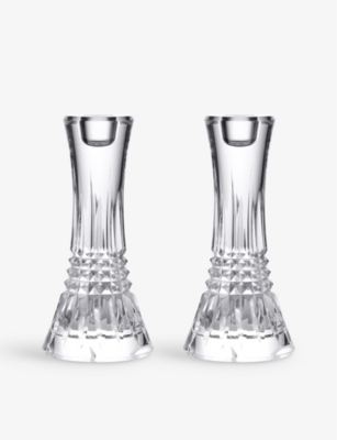 WATERFORD: Lismore diamond-crystal candlesticks set of two