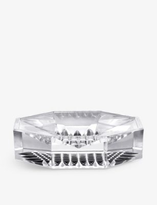 WATERFORD: Lismore Diamond decorative crystal tray 10.5cm