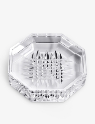WATERFORD: Lismore Diamond decorative crystal tray 10.5cm
