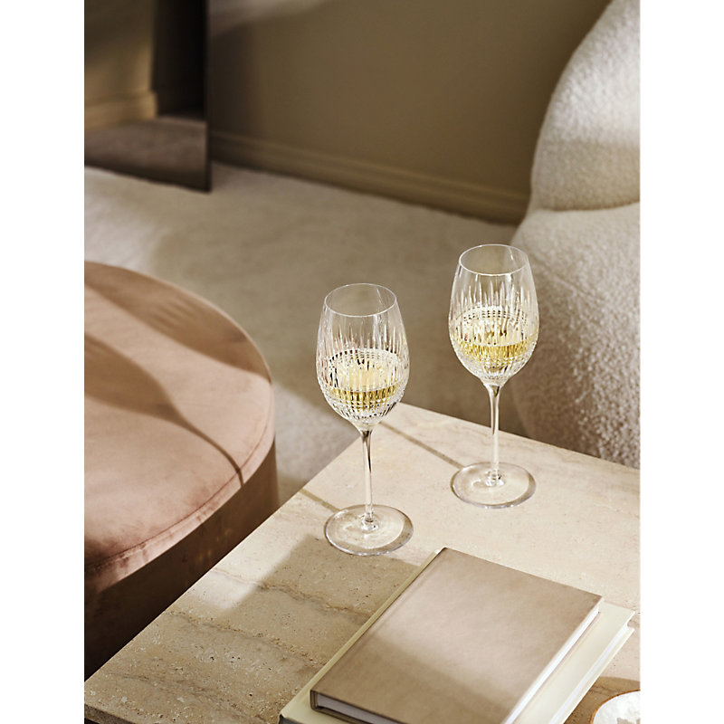 Shop Waterford Lismore Diamond Essence Crystal White-wine Glasses Set Of Two