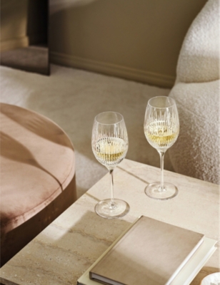 WATERFORD: Lismore Diamond Essence crystal white-wine glasses set of two