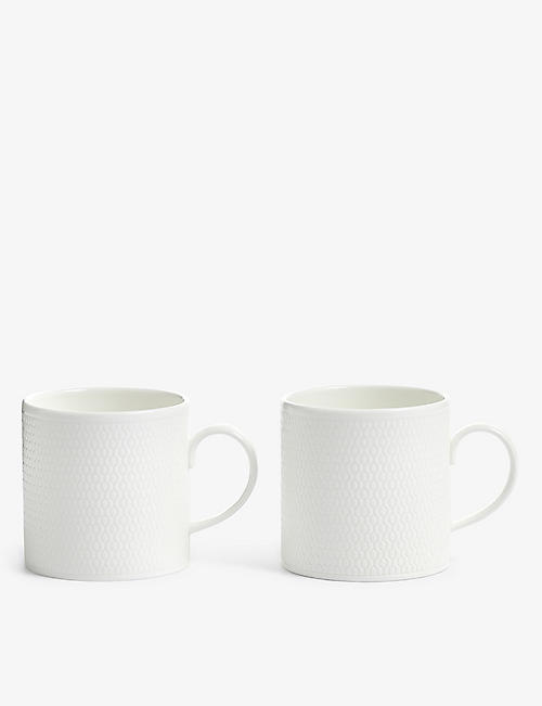 WEDGWOOD: Gio textured bone-china mug set-of-two 300ml
