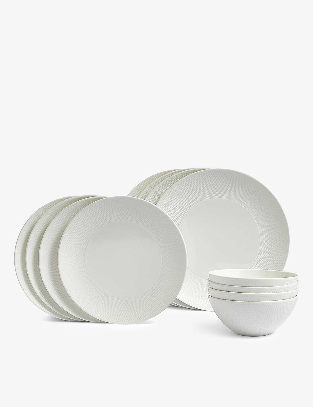 Wedgwood Gio Textured Bone-china 12-piece Dinnerware Set