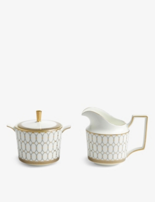 Wedgwood Renaissance Gold Sugar And Creamer Set Of Two