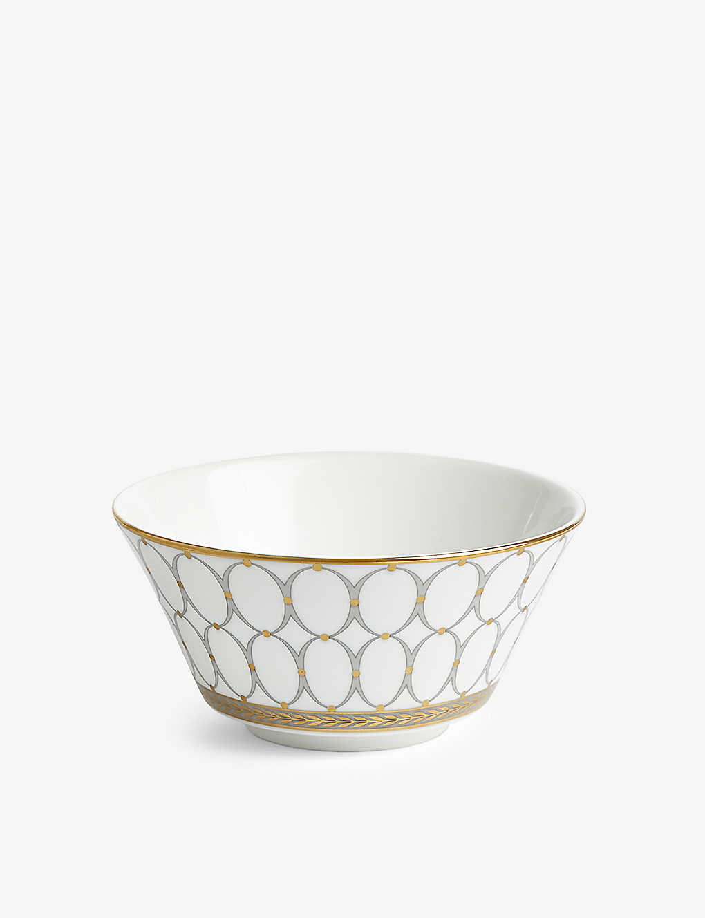 Wedgwood Renaiss Gold Gilded Graphic-pattern Bone-china Rice Bowl 11cm