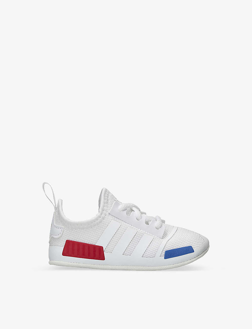 Adidas Originals Kids' Nmd Three-stripe Recycled-mesh Crib Shoes 6 Months-1 Year In White