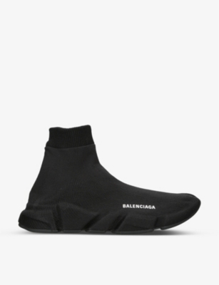 Shop Balenciaga Women's Black Speed Full Stretch-knit Trainers