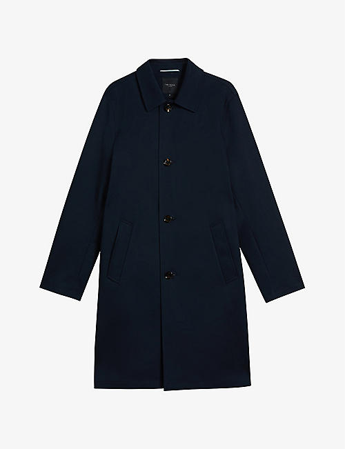 TED BAKER: Capel check-lined stretch-cotton coat