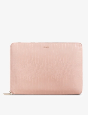 Ted Baker Womens Pl pink Stila Croc embossed Faux leather Laptop