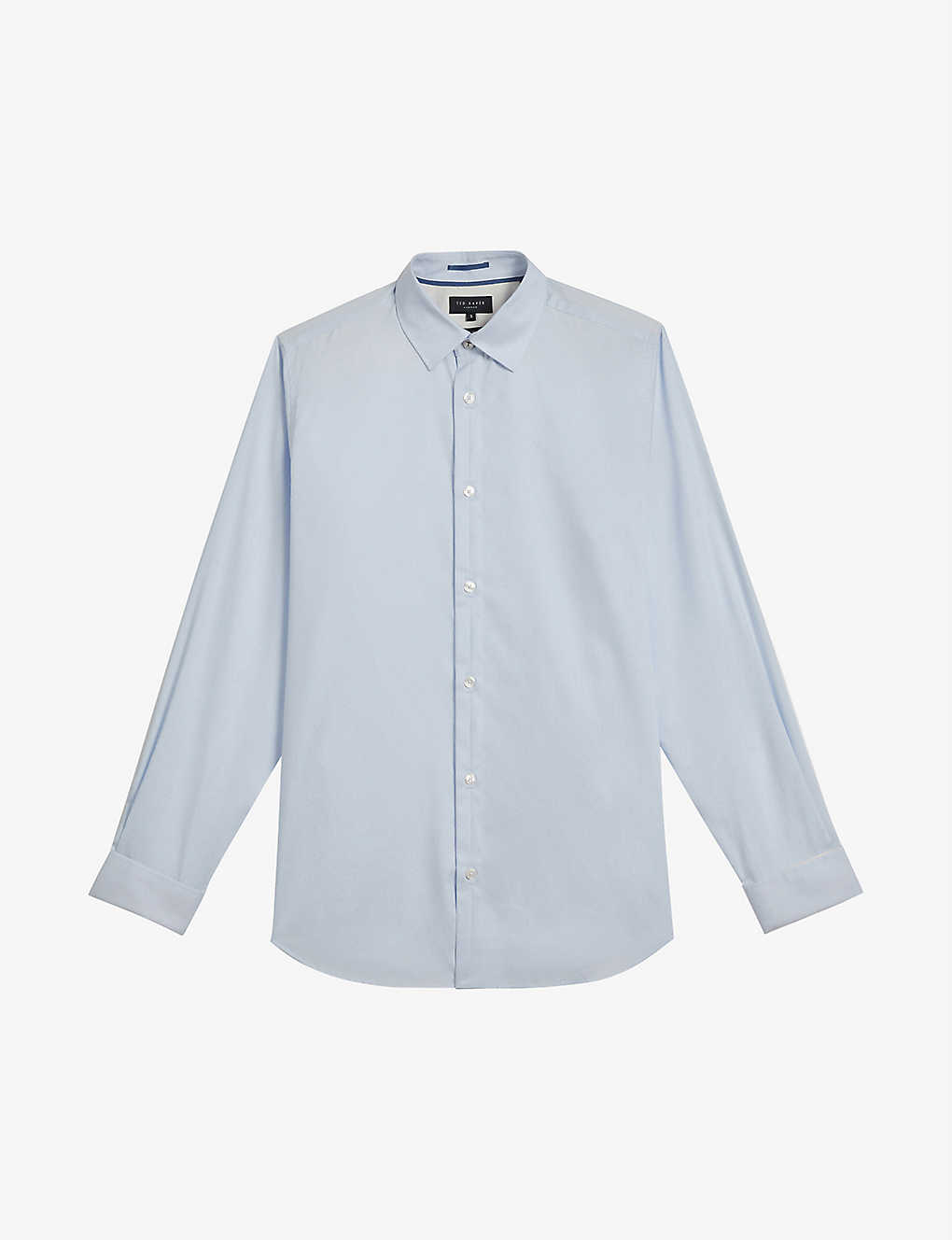 Ted Baker Mens Pl-blue Regular-fit Cotton-blend Shirt