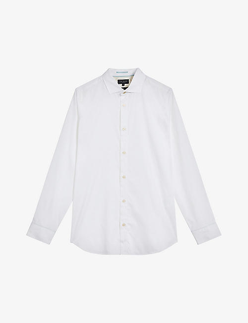 TED BAKER: Witree slim-fit long-sleeved stretch-cotton shirt