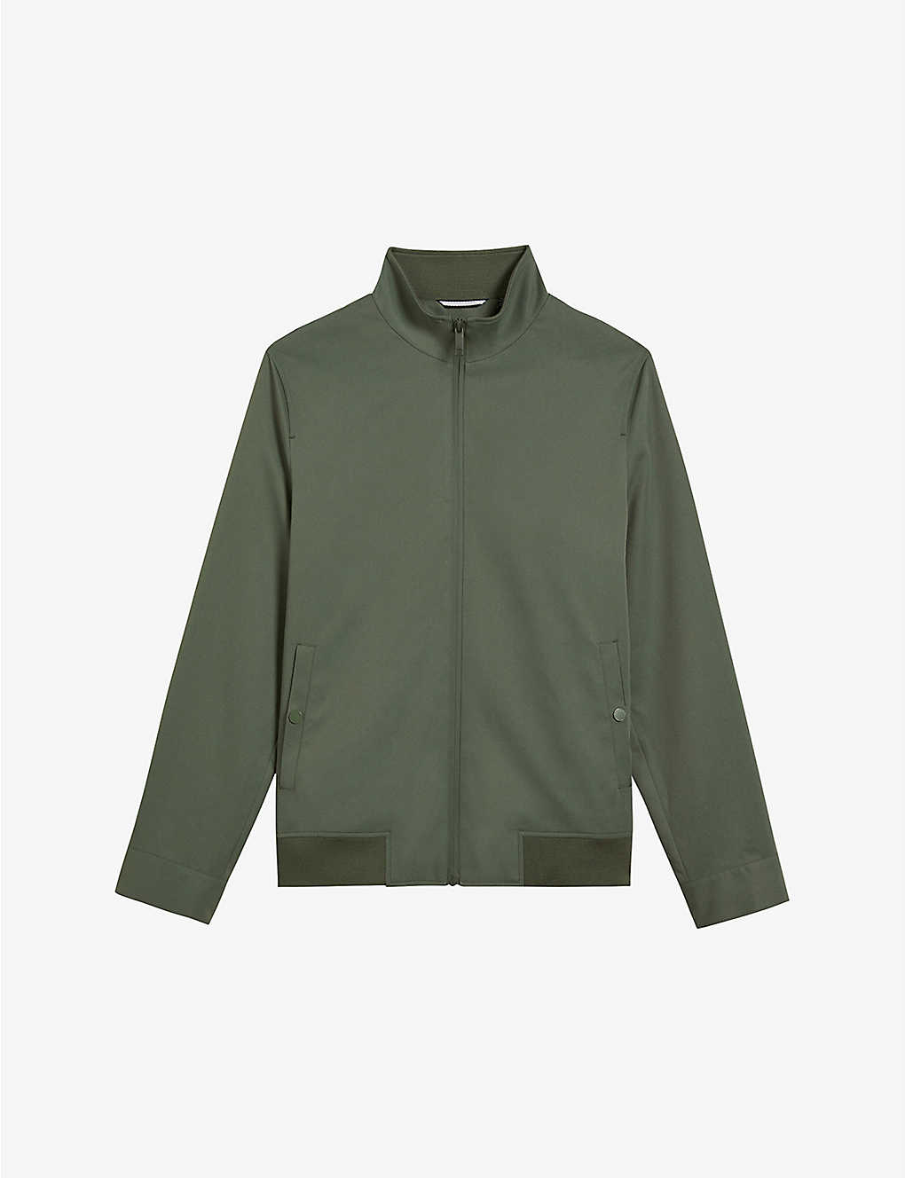 Shop Ted Baker Arzona High-neck Woven Bomber Jacket In Khaki