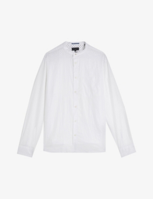 Mens Ted Baker Marros White Long Sleeve Jersey Shirt - White