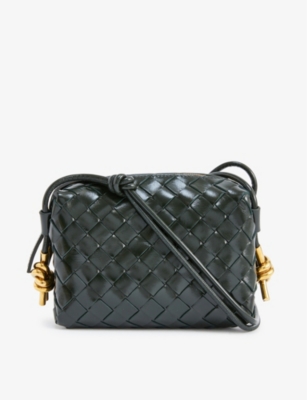 Bottega Veneta Mini Loop Shoulder Bag in Space & Brass