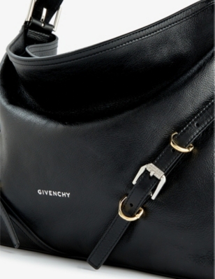 Givenchy Womens Voyou Medium Leather Shoulder Bag Black In Black