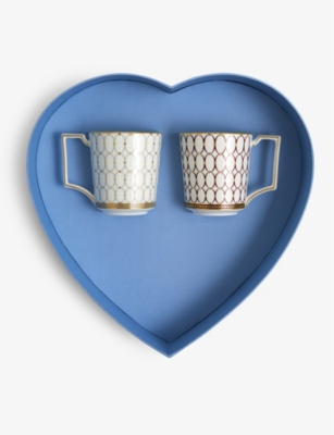 WEDGWOOD: Renaissance Gold bone china mug set of two