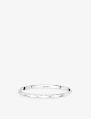 Shop Boucheron Women's White Gold Facette 18ct White-gold Bangle Bracelet