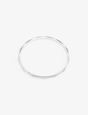 Boucheron Womens White Gold Facette 18ct White-gold Bangle Bracelet