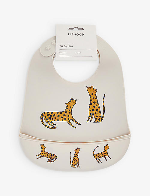 LIEWOOD: Tilda tiger-print silicone bibs pack of two