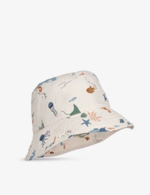 Liewood Boys Sea Creature Sandy Kids Damon Graphic-print Wide-brim Recycled-nylon Bucket Hat 3 Month