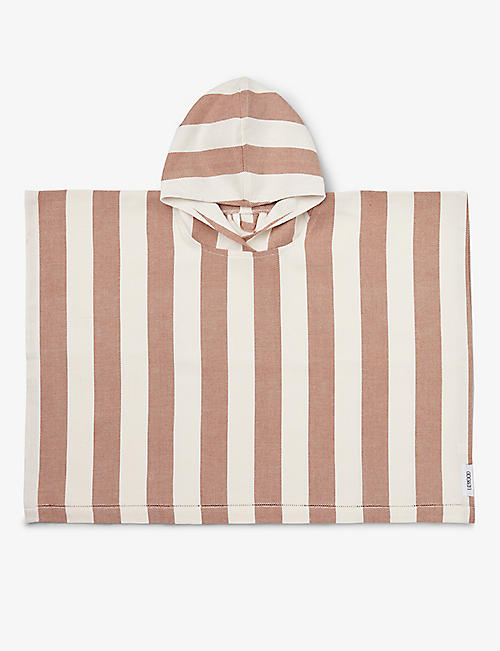 LIEWOOD: Roomie stripe-print organic-cotton poncho 1-10 years